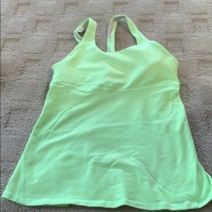 Neon lime green Lululemon tank top